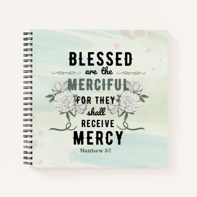 Cuaderno Retro Matthew 5:7 Verso de la Biblia (Anverso)