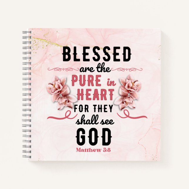 Cuaderno Retro Matthew 5:8 Calla Lillies Watercolor (Anverso)