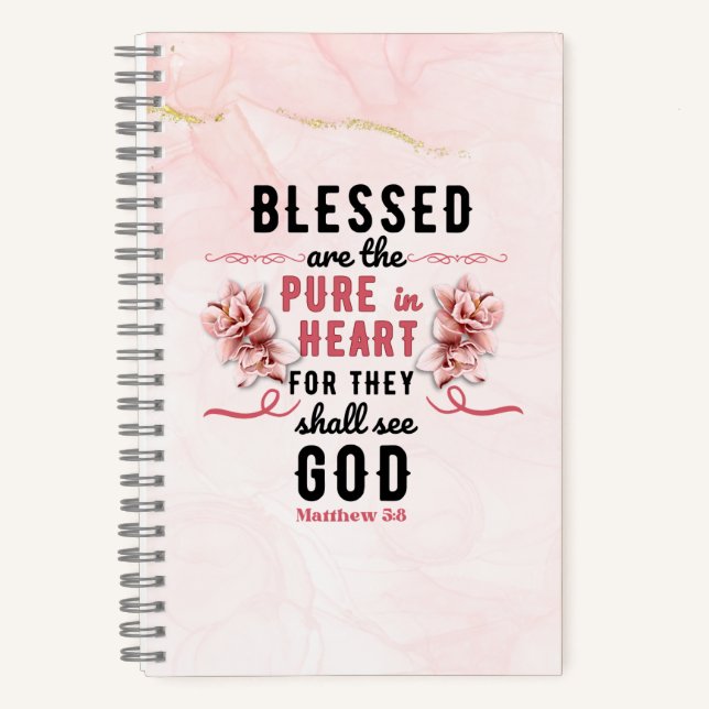 Cuaderno Retro Matthew 5:8 Calla Lillies Watercolor (Anverso)