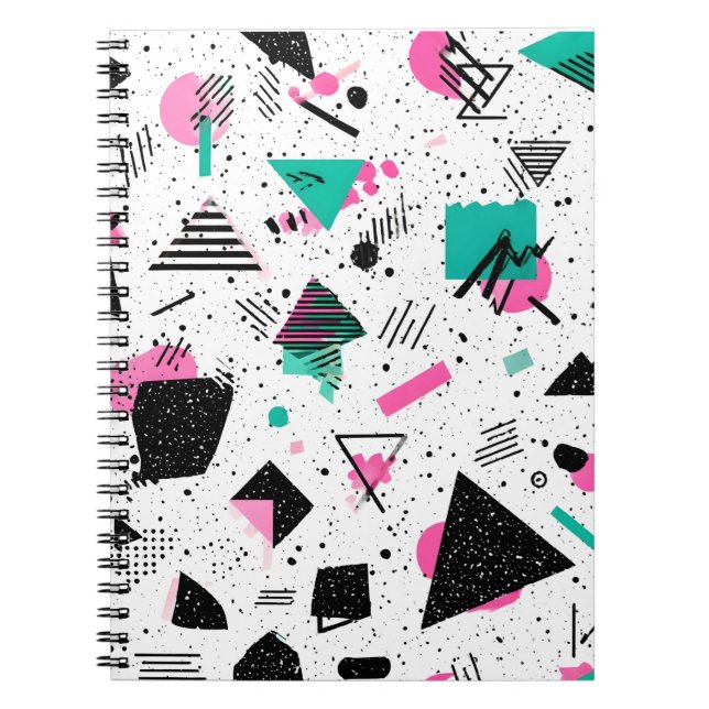 Cuaderno Retro Memphis Geometric Pattern (Frente)