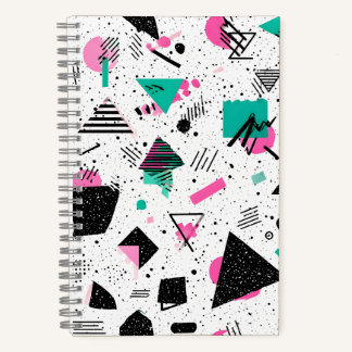 Cuaderno Retro Memphis Geometric Pattern