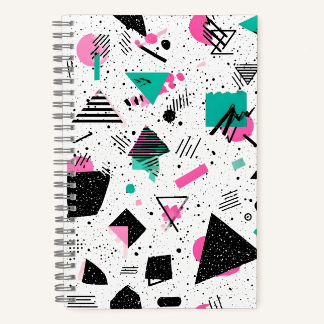 Cuaderno Retro Memphis Geometric Pattern (Anverso)