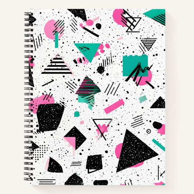 Cuaderno Retro Memphis Geometric Pattern (Anverso)
