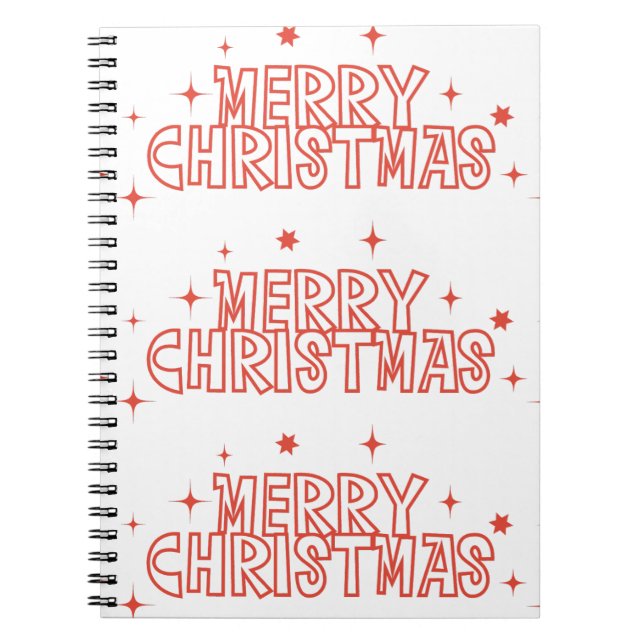 Cuaderno Retro Merry Christmas Typography (Frente)