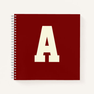 Cuaderno Retro monogram alpha burgundy cream
