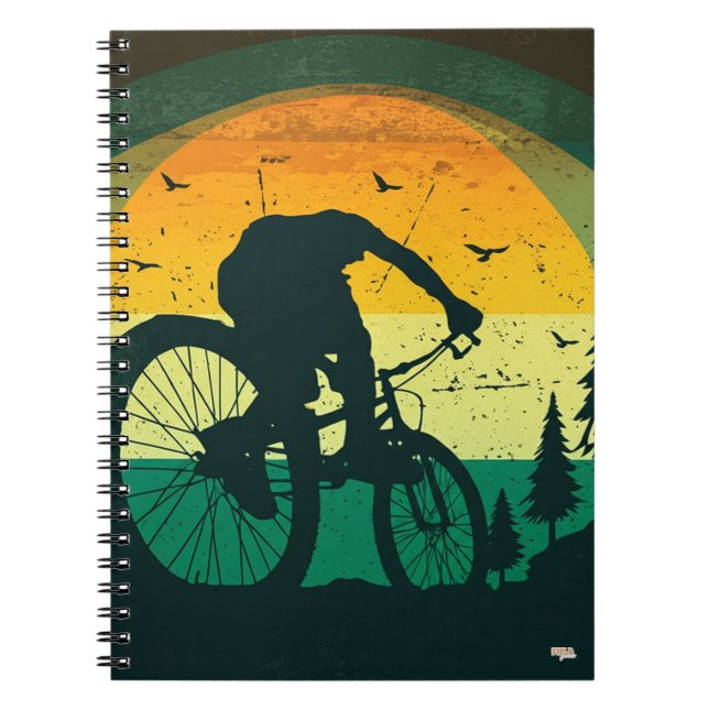 Cuaderno Retro Mountain Biking Adventure Sunset (Frente)