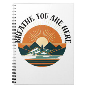 Cuaderno Retro mountain design with rising sun – Minimalist