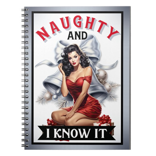 Cuaderno Retro Naughty y lo sé Navidades Pinup (Frente)
