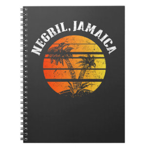 Cuaderno Retro Negril Jamaica playa puesta de sol