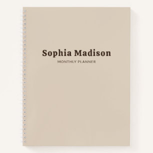 Cuaderno Retro Negrita Sencillo Beige Marrón