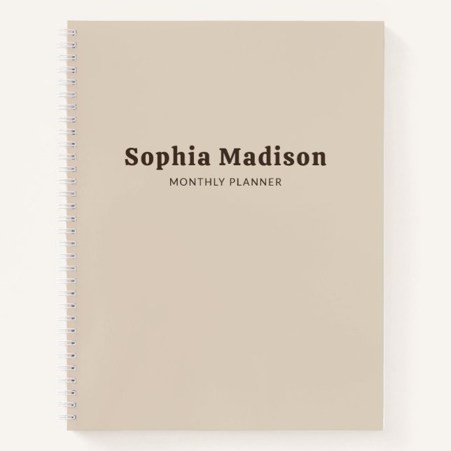 Cuaderno Retro Negrita Sencillo Beige Marrón (Anverso)