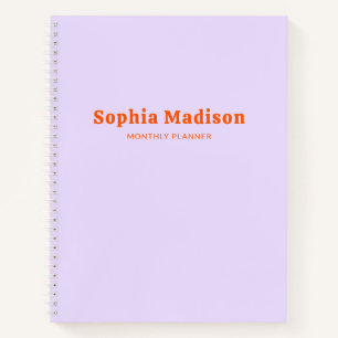 Cuaderno Retro Negrita Simple Lavanda Naranja