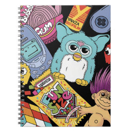 Cuaderno Retro Nostalgia de los 90s Patrón de Juguete y Tec