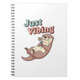 Cuaderno Retro Otter Just Vibing Lined Notebook