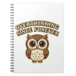 Cuaderno Retro Owl Overthinking Lined Notebook