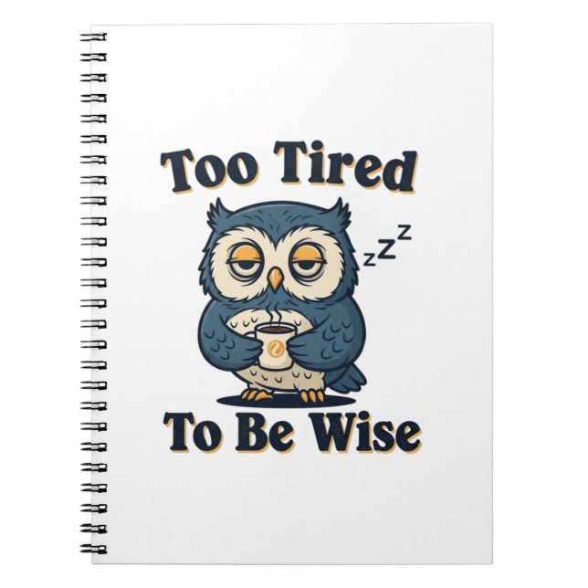 Cuaderno Retro Owl Tired Thoughts Lined Notebook (Frente)