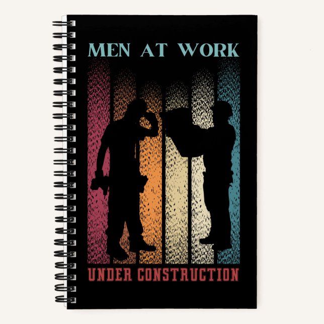 Cuaderno retro para hombres en el trabajo (Anverso)