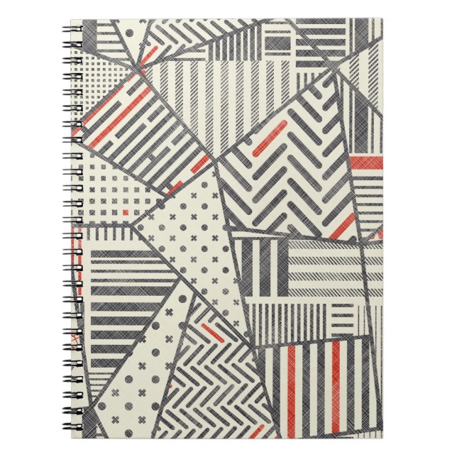 Cuaderno Retro Patchwork: Resumen de diseño geométrico (Frente)