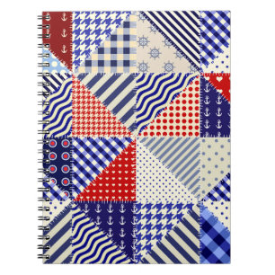Cuaderno Retro Patchwork Triángulos de Estilo Nautico
