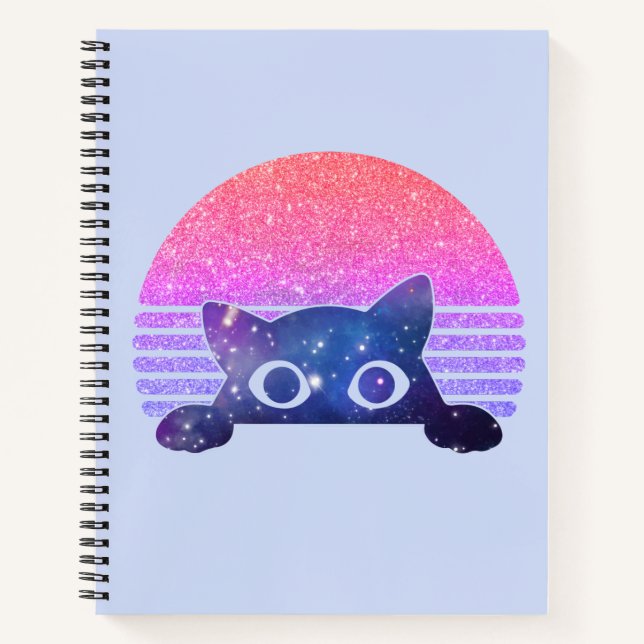 Cuaderno Retro Peeking Cute Cat (Anverso)