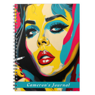 Cuaderno Retro Personalizado Pop Art Audaz Color Personaliz