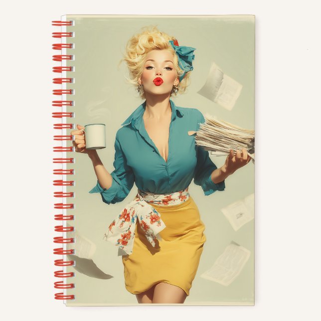 Cuaderno Retro Pin-Up Office Chic (Anverso)