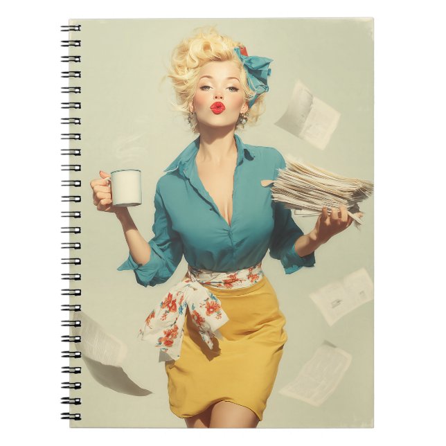 Cuaderno Retro Pin-Up Office Chic (Frente)