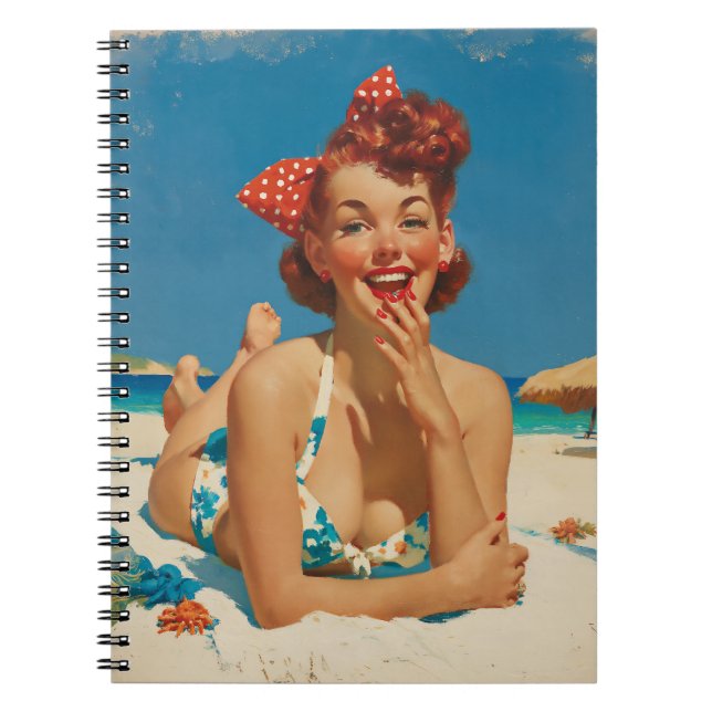 Cuaderno Retro Playa Pin Up (Frente)