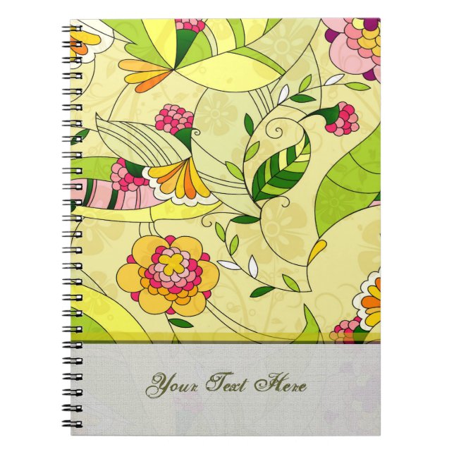 Cuaderno Retro Resumen Collage floral (Frente)
