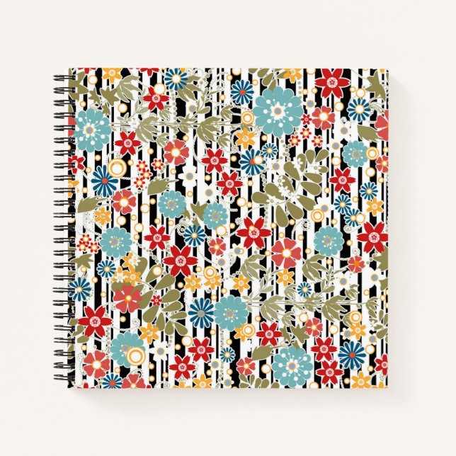 Cuaderno Retro, retro floral (Anverso)
