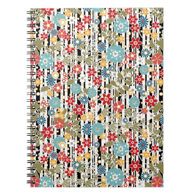 Cuaderno Retro, retro floral (Frente)