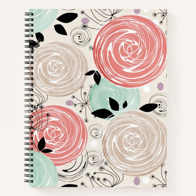 Cuaderno Retro, rosas (Anverso)