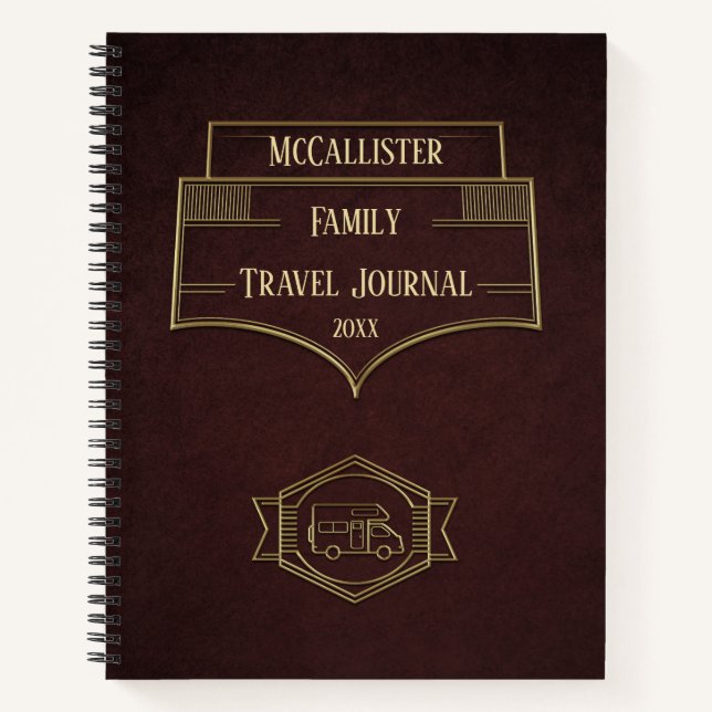 Cuaderno Retro RV Motorhome Travel Journal (Anverso)