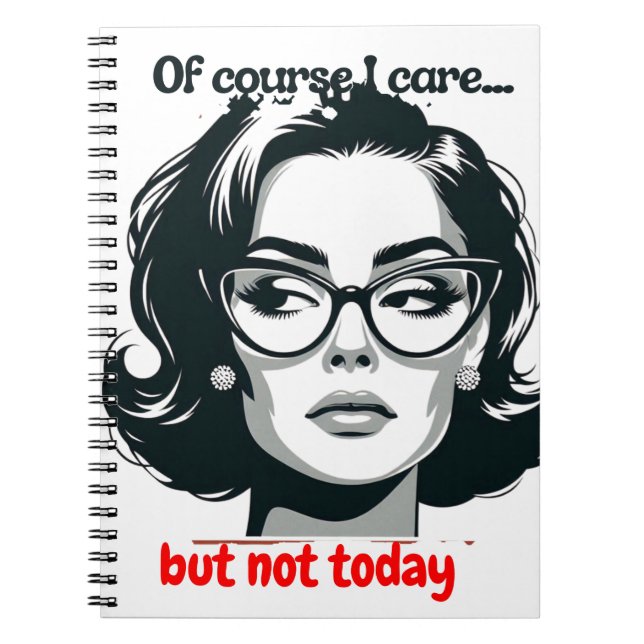 Cuaderno Retro Sarcastic Woman - "Not Today" Quote (Frente)