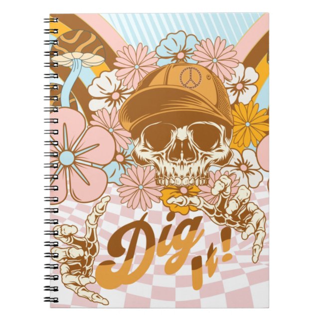 Cuaderno Retro Skeleton Botanical Florals (Frente)