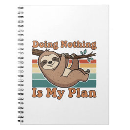 Cuaderno Retro Sloth Lazy Quote Lined Notebook