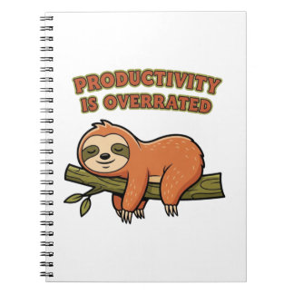 Cuaderno Retro Sloth Productivity Is Overrated Lined Notebo