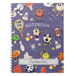 Cuaderno Retro Sport Squad: Atletismo de dibujos animados v