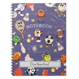 Cuaderno Retro Sport Squad: Atletismo de dibujos animados v