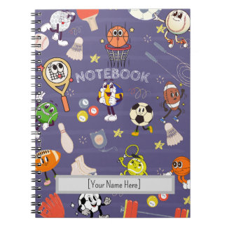 Cuaderno Retro Sport Squad: Atletismo de dibujos animados v