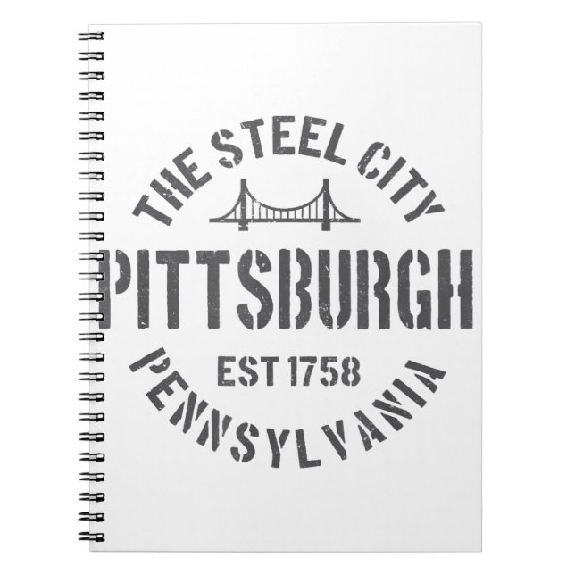 Cuaderno Retro Steel City Pittsburgh Pennsylvania Yinz vint (Frente)