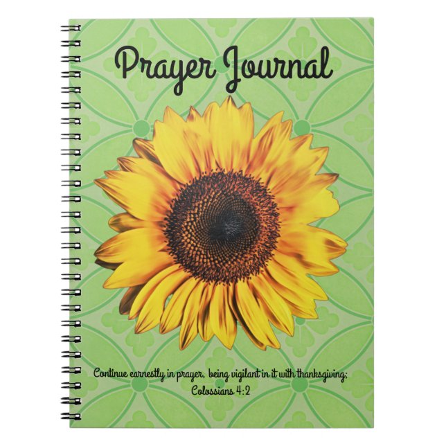 Cuaderno Retro Sunflower Prayer Revista Colossian 4:2 (Frente)