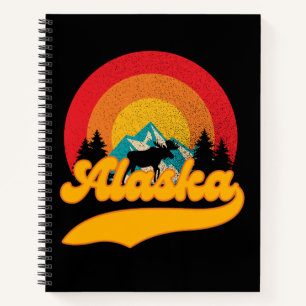 Cuaderno Retro Sunset Alaska Juneau Moose 0Montañas salvaje