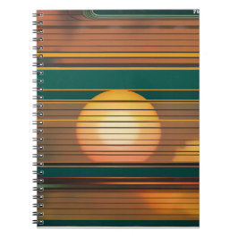 Cuaderno Retro Sunset Lines Aesthetic Spiral Notebook