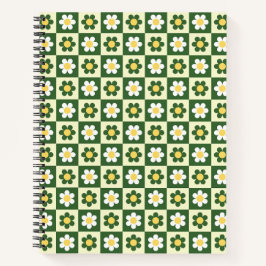 Cuaderno Retro Verde Salvia y Damasco de Cuadros de Margari