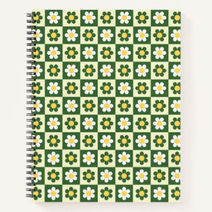Cuaderno Retro Verde Salvia y Damasco de Cuadros de Margari