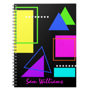 CUADERNO RETRO VINTAGE 80 COLORIDO NEON TRENDY GEOMETRIC