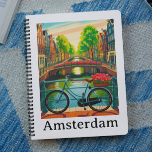 Cuaderno Retro Vintage Ámsterdam Holanda Canal Ciudad Viaje