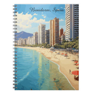 Cuaderno Retro Vintage Benidorm España Viajes Mediterráneo