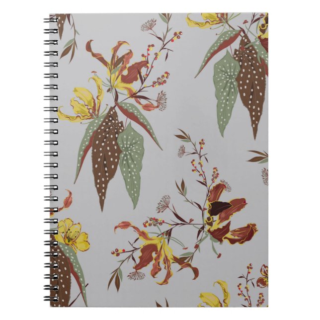 Cuaderno Retro wild flower vintage mood,  botanical plants  (Frente)